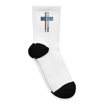 Patriotic Papa Cross - Tennis Socks - white - Right