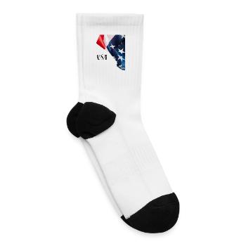 Stars and Stripes Draped Flag Graphic - Tennis Socks - white - Right