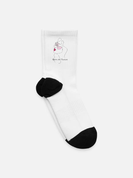 Born to Thrive, Female Empowerment - Tennis Socks - white