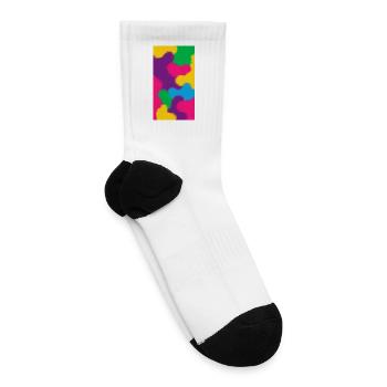 Neon Abstract Color Clouds - Tennis Socks - white - Right