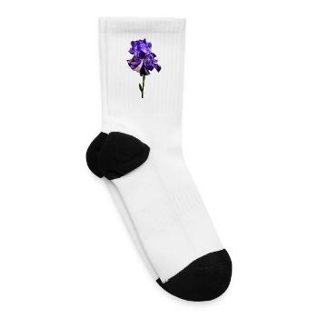 Purple and White Striped Iris - Tennis Socks - white - Right