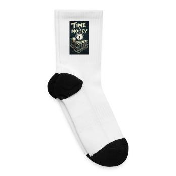 Time Is Money Clock & Cash - Tennis Socks - white - Right