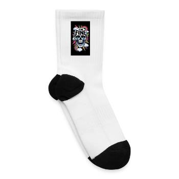 I’m Fine Skull Neon Pop Art - Tennis Socks - white - Right