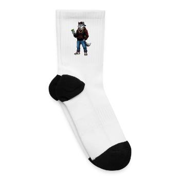 Urban Wolf with Cash Chain - Tennis Socks - white - Right