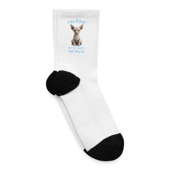 Sphynx Cat I'm Fine It’s Just My Face - Tennis Socks - white - Right