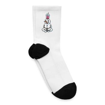 Bubble Tea Snowman Whimsy - Tennis Socks - white - Right