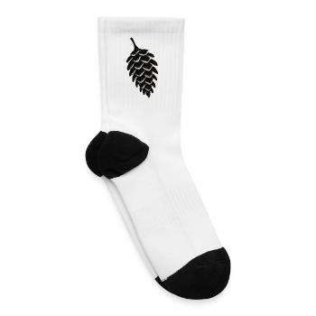Ink Brush Pine Cone - Tennis Socks - white - Right