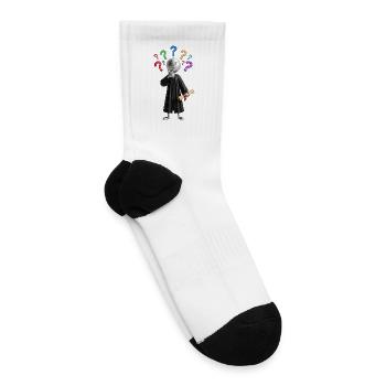 Thoughtful Grad with Question Marks - Tennis Socks - white - Right