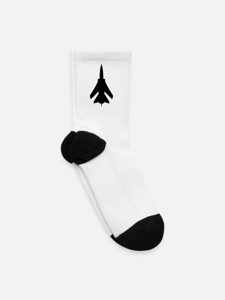 Fighter Jet - Tennis Socks - white