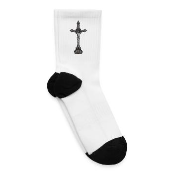 Vintage Jesus Christ Cross Religious - Tennis Socks - white - Right