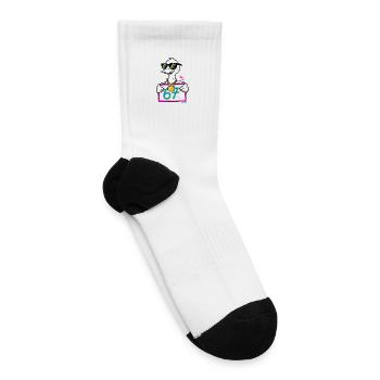 67 Neon Duck Bling - Tennis Socks - white - Right