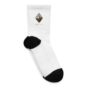 Wander Often Minimalist Mountain Nature & Hiking  - Tennis Socks - white - Right