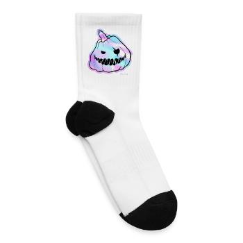Holographic Haunted Pumpkin Face - Tennis Socks - white - Right