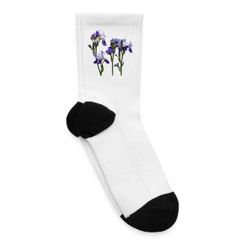 Group of Purple Irises - Tennis Socks - white - Right