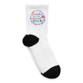 Consider How the Wildflowers Grow - Tennis Socks - white - Right
