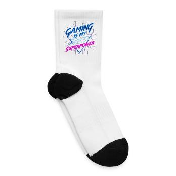 Neon Gamer Superpower - Tennis Socks - white - Right