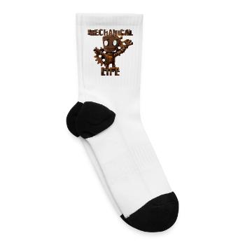 Robot “Mechanical Life” — Futuristic Illustration - Tennis Socks - white - Right