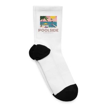 Poolside Sunset Retro Vibes - Tennis Socks - white - Right