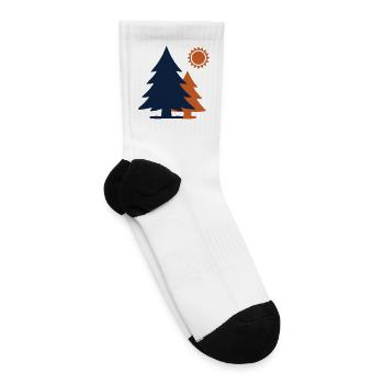 Pine Trees Forest Sun Minimalism - Tennis Socks - white - Right