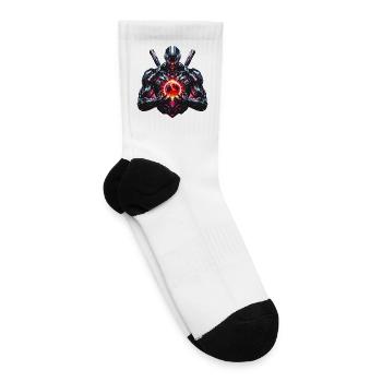 Abstract Cyber Cosmic Guardian Futuristic Robot - Tennis Socks - white - Right