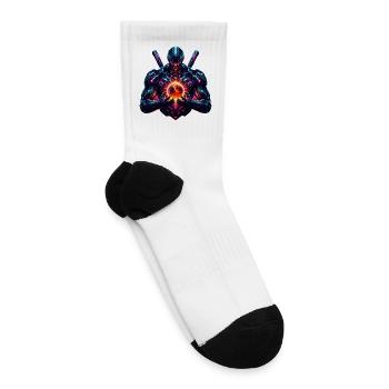 Abstract Cyber Cosmic Guardian Futuristic Robot - Tennis Socks - white - Right