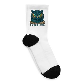 Cyber Owl Neon Gaze - Tennis Socks - white - Right