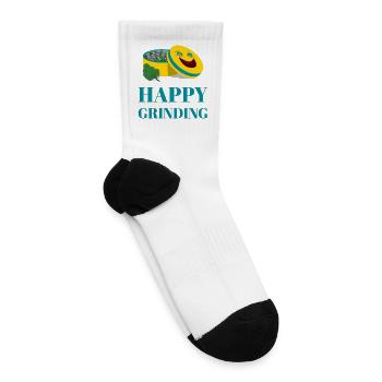 Cheerful Smiling Pills and Broccoli Design - Tennis Socks - white - Right