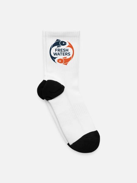 Fresh Waters Fish Circle Design - Tennis Socks - white