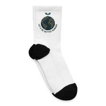 Be Better Humans Inspirational Unity Quote - Tennis Socks - white - Right