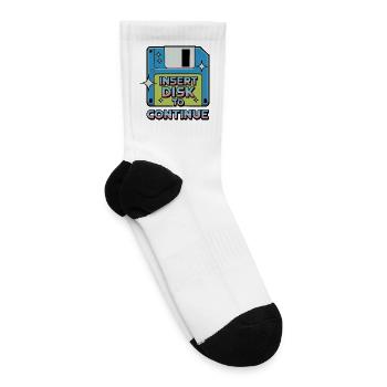 Y2K Retro – Insert Disk to Continue - Tennis Socks - white - Right