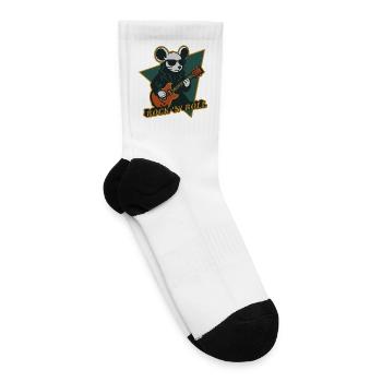 Mouse with Guitar - Cool Cartoon - Tennis Socks - white - Right