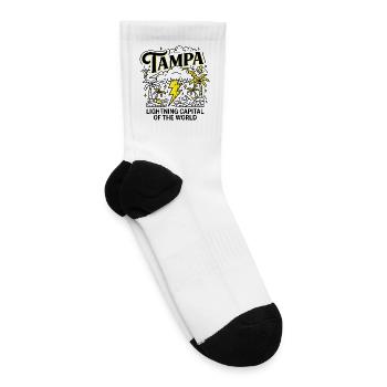 Tampa Florida Lightning Capital Of The World - Tennis Socks - white - Right