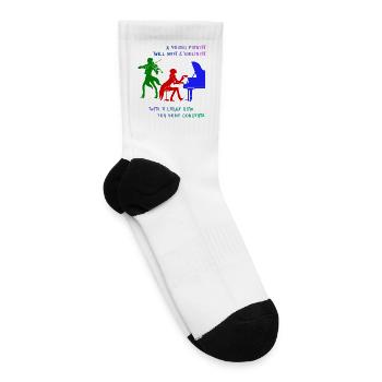 Pianist Weel Meet A Violinist Music Humor - Tennis Socks - white - Right