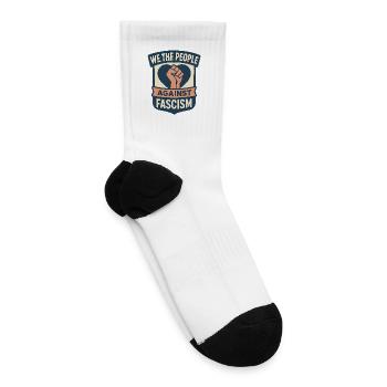 We the People Against Fascism Emblem - Tennis Socks - white - Right