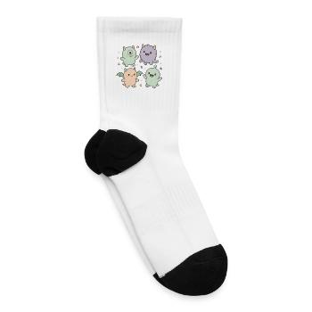 Baby Monsters Party Cute Pastel Halloween Friends - Tennis Socks - white - Right