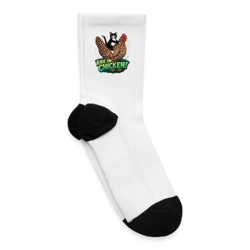 Cat Rides Chicken - Tennis Socks - white - Right