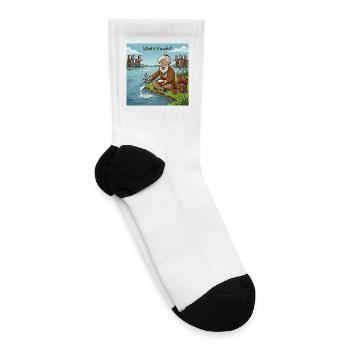 Wise Humor Illustration Inspired by Eastern Philos - Tennis Socks - white - Right