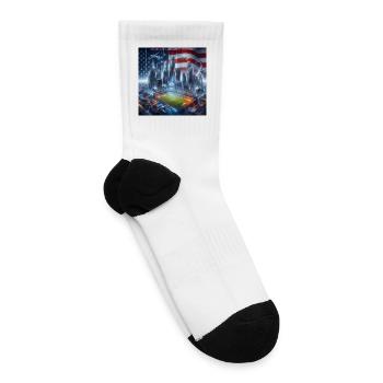 Futuristic Patriot Stadium City - Tennis Socks - white - Right