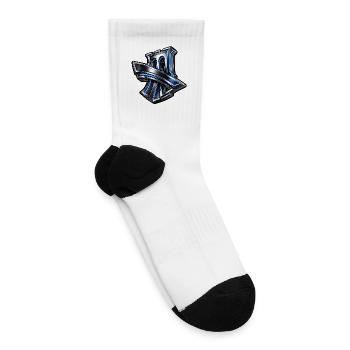 Futuristic Neon Chrome Emblem - Tennis Socks - white - Right
