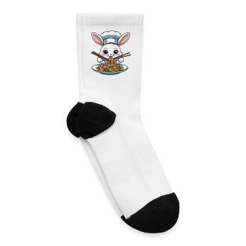 Kawaii Noodle Chef Bunny - Tennis Socks - white - Right
