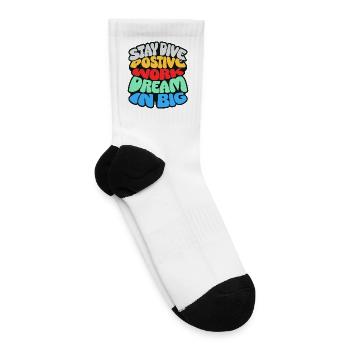 Stay Dive Positive Work Dream Big Motivational art - Tennis Socks - white - Right