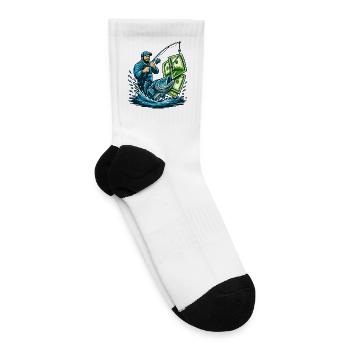 Cash Catcher: Fishing for Dollars - Tennis Socks - white - Right
