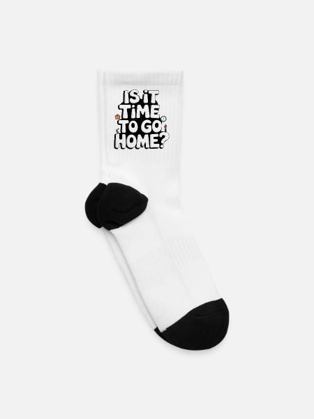 Is It Time to Go Home - Tennis Socks - white