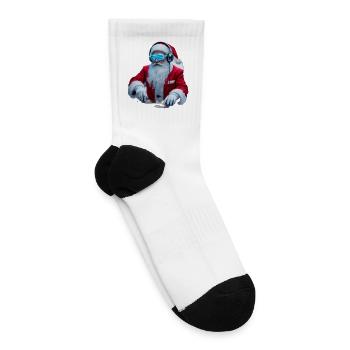 Futuristic Santa DJ - Tennis Socks - white - Right