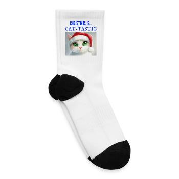 Christmas is... Cat-tastic Cat - Tennis Socks - white - Right