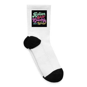 Action Speak Louder Than Words - Tennis Socks - white - Right