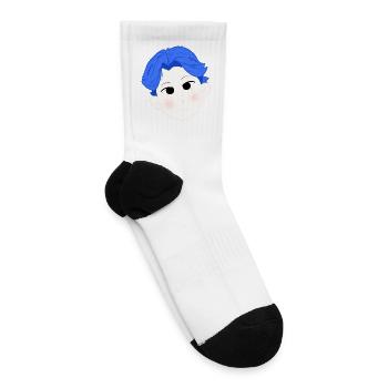 A boy with blue hair - Tennis Socks - white - Right