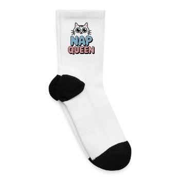 Nap Queen Cat Illustration - Tennis Socks - white - Right