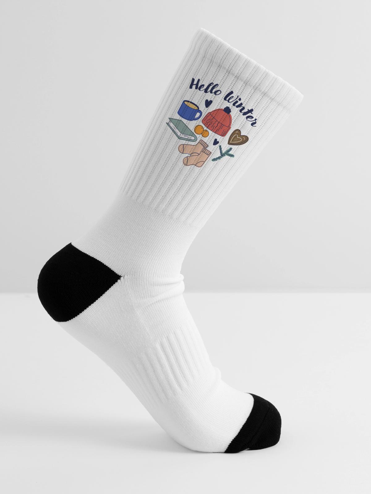 Hello Winter Cozy Essentials - Tennis Socks - white - Right