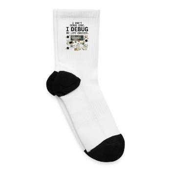I Don't Debug Code I Debug My Life Choices - Tennis Socks - white - Right